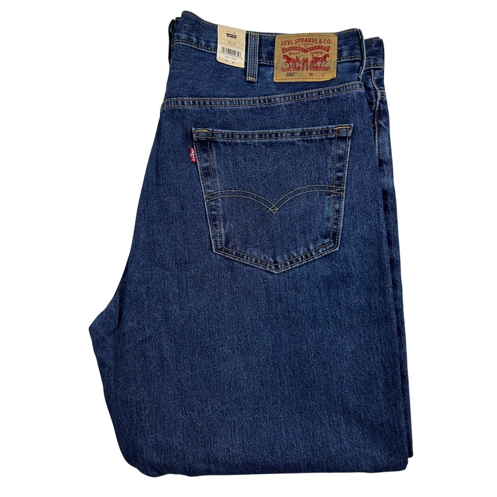 Levi's 550 Relaxed Fit Jeans Men 44x30 Blue Medium‎ Wash 100% Cotton Denim